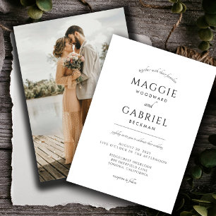 Invitation Mariage Bohème de Photo Minimaliste Moderne