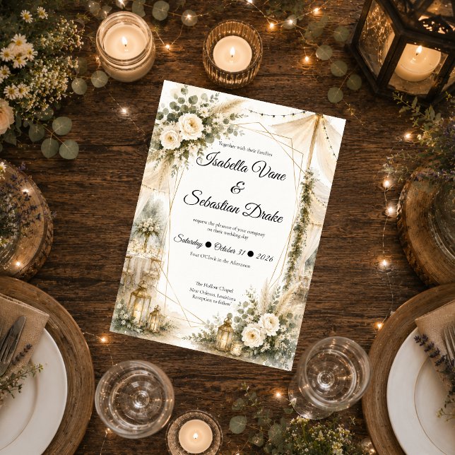 Invitation Mariage Bohème Élégant (Créateur téléchargé)