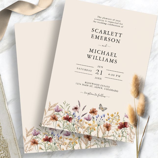 Invitation Mariage Bohème Élégant (Elegant Boho Wedding Invitation
)
