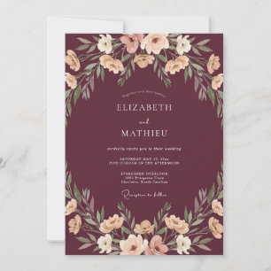 Invitation Mariage Bohème Élégant en Bourgogne