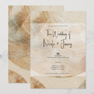 Invitation Mariage Bohème Élément Neutre Naturel Aéré