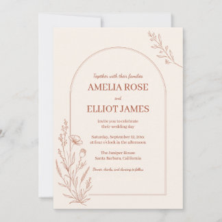 Invitation Mariage Bohème en Terracotta