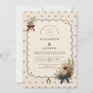 Invitation Mariage Bohème Équestre Élégant