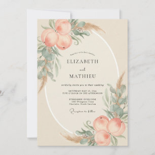 Invitation Mariage Bohème Éthéré aux Pêches