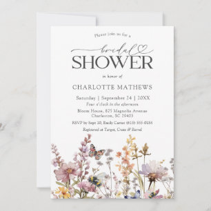 Invitation Mariage Bohème Fleur de Fleur d'Eau Florale