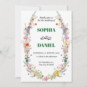 Invitation Mariage Bohème Fleur sauvage de Meadow