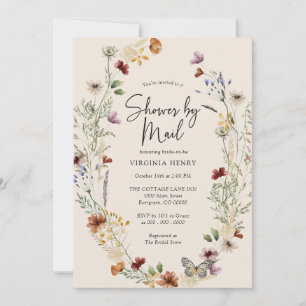 Invitation Mariage Bohème Fleur Sauvage Par Courrier