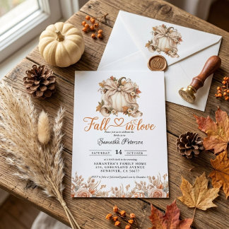 Invitation Mariage Bohème Fleurs Citrouille Automne