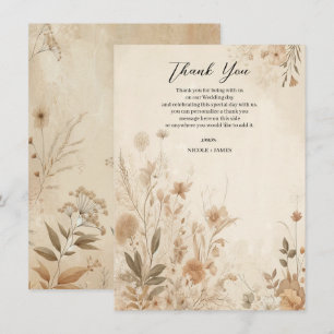 Invitation Mariage Bohème Floral Botanique Délicat Vintage 