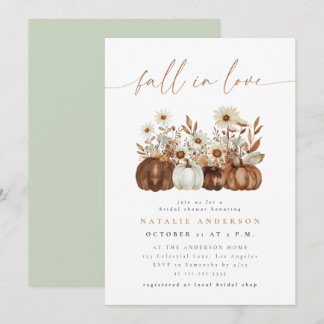 Invitation Mariage Bohème Floral Citrouille Automne