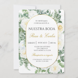 Invitation Mariage Bohème Floral de Printemps Espagnol