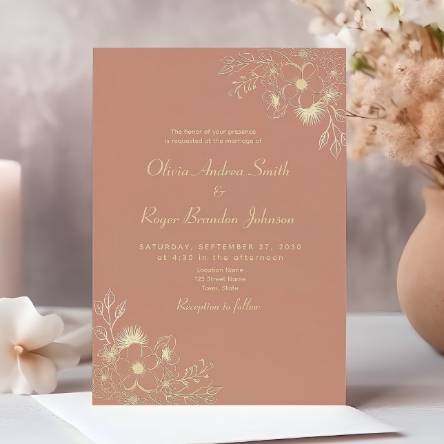 Invitation Mariage Bohème Floral Terracotta (Créateur téléchargé)