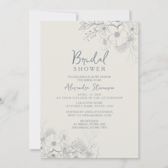 Invitation Mariage Bohème Floral Vintage (Devant)