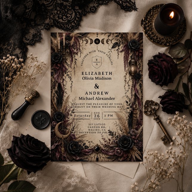 Invitation Mariage Bohème Gothique (Créateur téléchargé)
