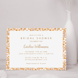 Invitation Mariage Bohème Jaune Moutarde Floral Printanier