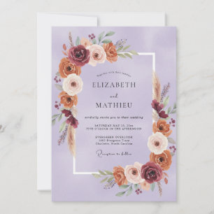 Invitation Mariage Bohème Lavande Mélancolique