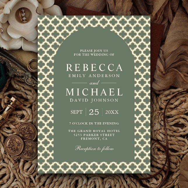 Invitation Mariage Bohème Marocain à l'Arche Quatrefeuilles V (Créateur téléchargé)