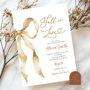 Invitation Mariage bohème marron Coquette tomber amoureux ent