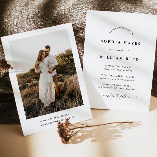 Invitation Mariage Bohème Minimaliste (Créateur téléchargé)