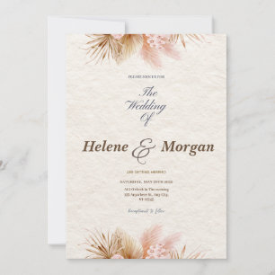 Invitation Mariage Bohème Minimaliste