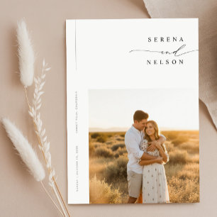 Invitation Mariage Bohème Minimaliste à Petit Budget