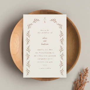 Invitation Mariage Bohème Minimaliste Arche Terracotta