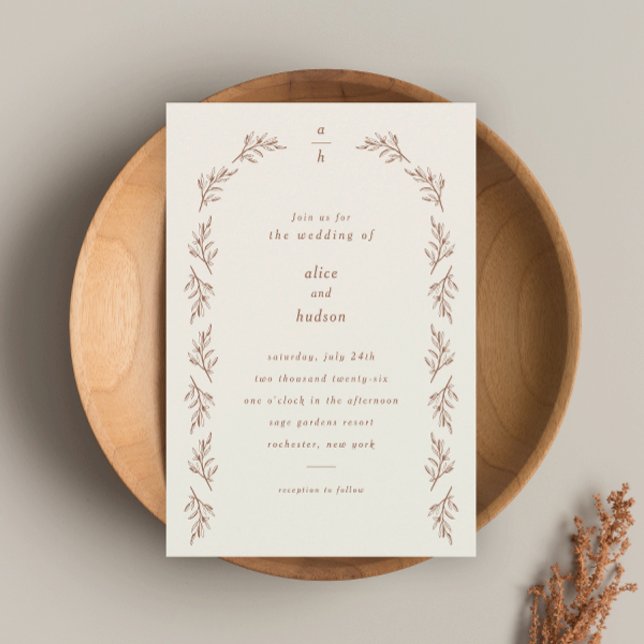 Invitation Mariage Bohème Minimaliste Arche Terracotta (Créateur téléchargé)