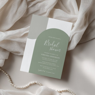 Invitation Mariage Bohème Minimaliste sous une Arche de Vert