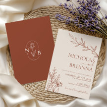 Mariage Bohème Minimaliste Terracotta Orange Brûlé