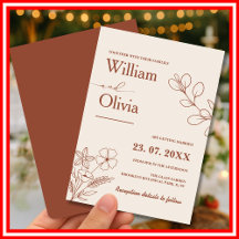 Mariage Bohème Minimaliste Terracotta Orange Brûlé