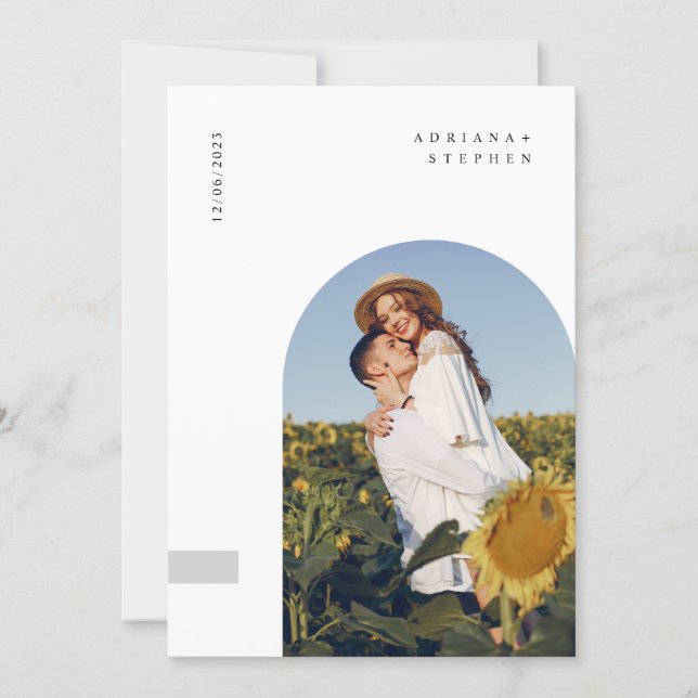Invitation Mariage Bohème Moderne Minimaliste (Devant)