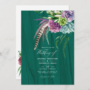 Invitation Mariage bohème mystique Succulent