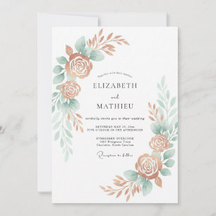 Invitation Mariage Bohème Naturel en Cuivre