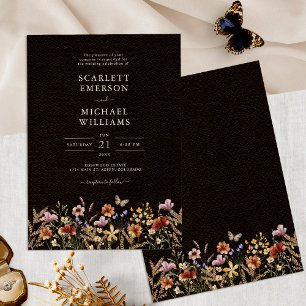 Invitation Mariage Bohème Noir