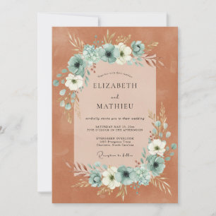Invitation Mariage Bohème Organique Terracotta