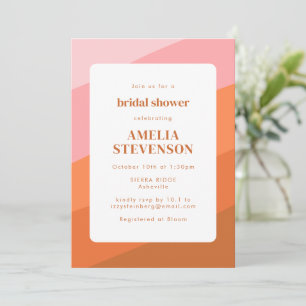 Invitation Mariage bohème personnalisé rose orange terre cuit