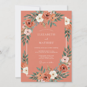 Invitation Mariage Bohème prospère en Terracotta