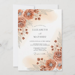 Invitation Mariage Bohème Raffiné Terracotta