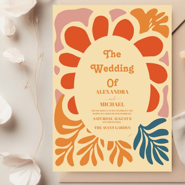 Invitation Mariage Bohème Rétro Décontracté  (Créateur téléchargé)
