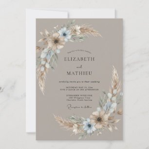 Invitation Mariage Bohème Rêveur Taupe