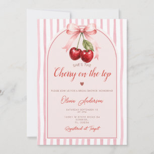 Invitation Mariage Bohème Rose Cerise sur le Haut Rayure