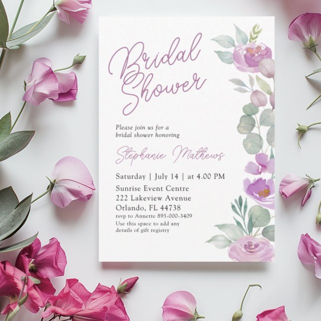 Invitation Mariage Bohème Rose Fleurs Douces (Créateur téléchargé)