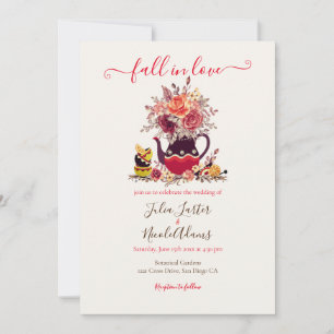 Invitation Mariage Bohème Rose Pampas Citron Thé Bourgogne