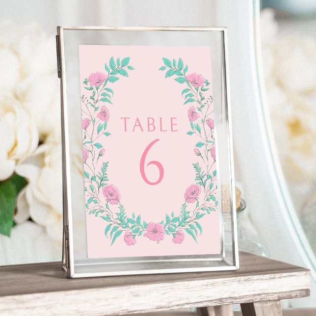 Invitation Mariage bohème rose turquoise vert fleuri (Créateur téléchargé)