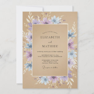 Invitation Mariage Bohème Rustique à la Lavande Claire