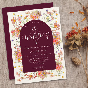 Invitation Mariage Bohème Rustique aux Fleurs Sauvages de Bou