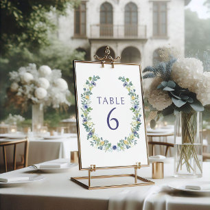 Invitation Mariage bohème rustique bleu jaune fleuri