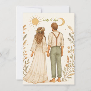 Invitation Mariage Bohème Rustique Cowboy Enregistrez la Date