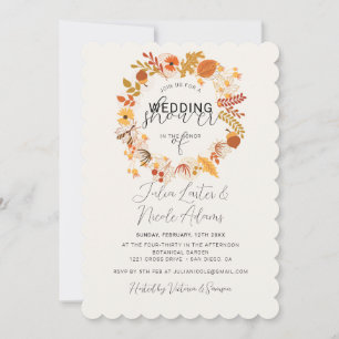 Invitation Mariage Bohème Rustique Floral Automne