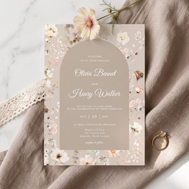Invitation Mariage Bohème Rustique Floral d'Automne (Créateur téléchargé)